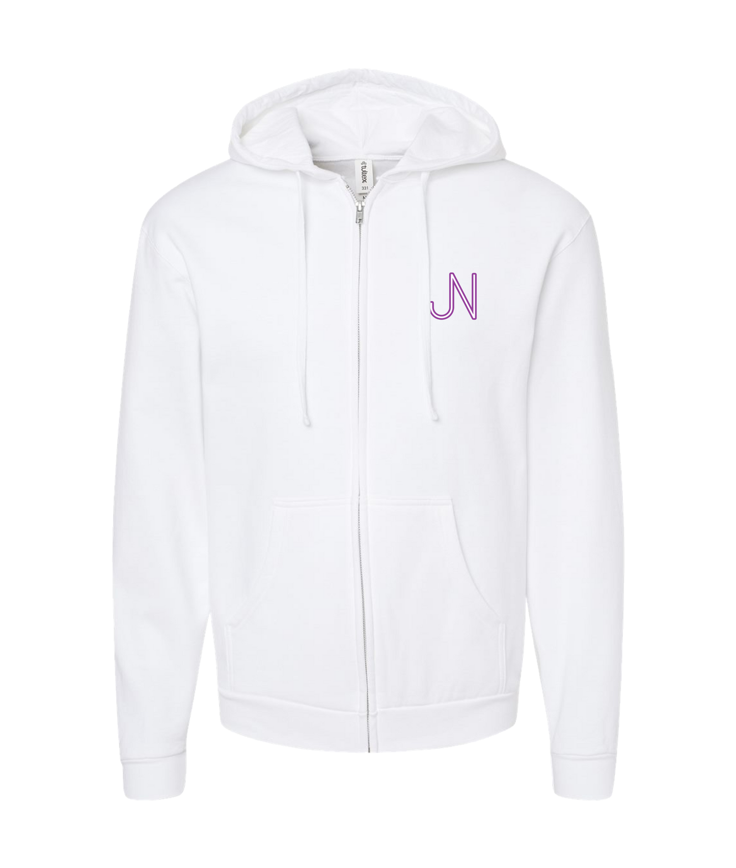 James Neary Music - JN (purple) - White Zip Up Hoodie