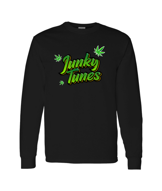 JunkyTunes - Logo Green - Black Long Sleeve T