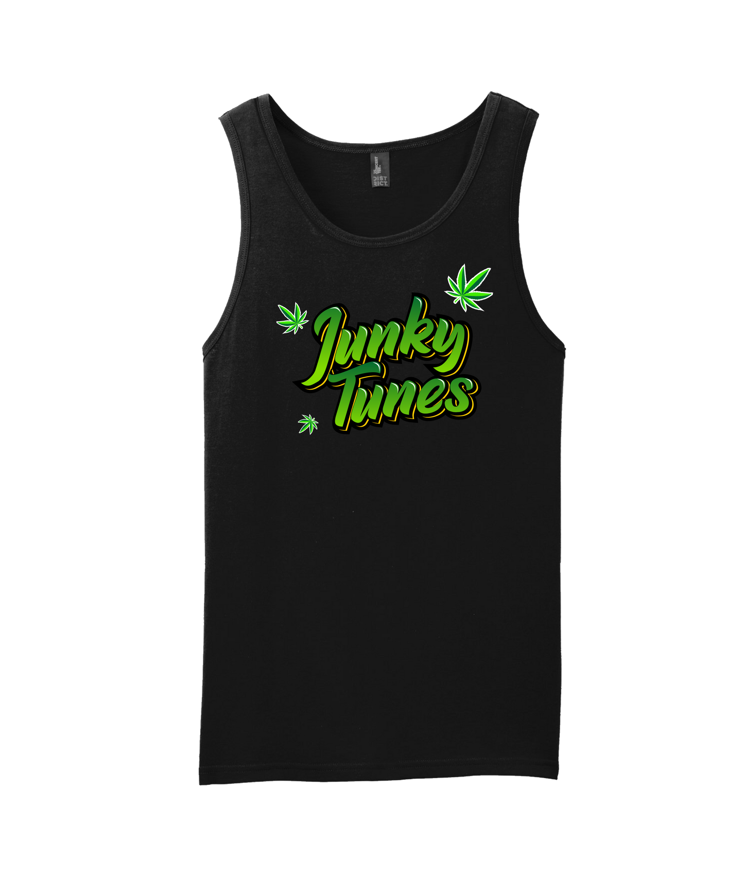 JunkyTunes - Logo Green - Black Tank Top