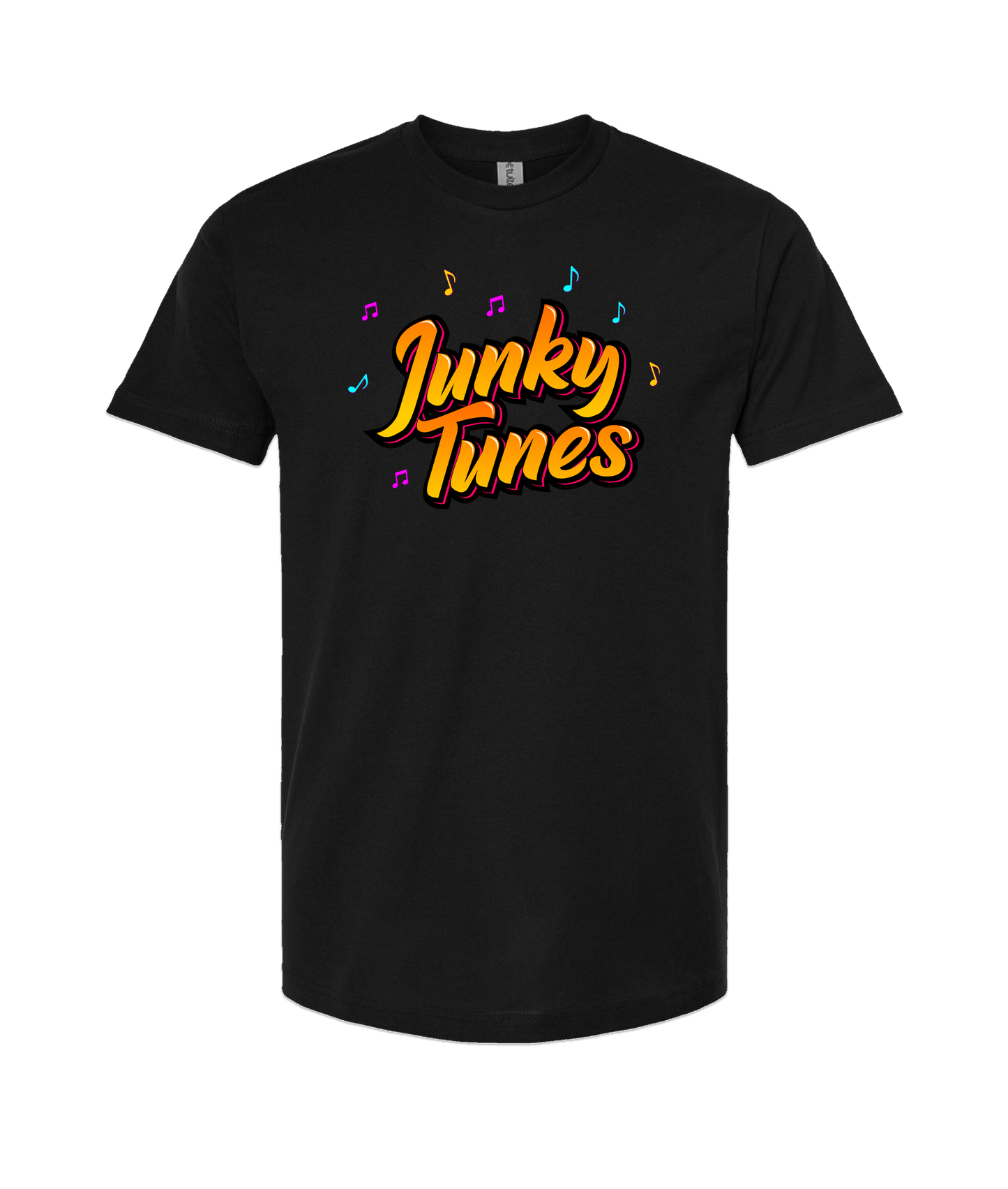 JunkyTunes - Logo Orange - Black T Shirt