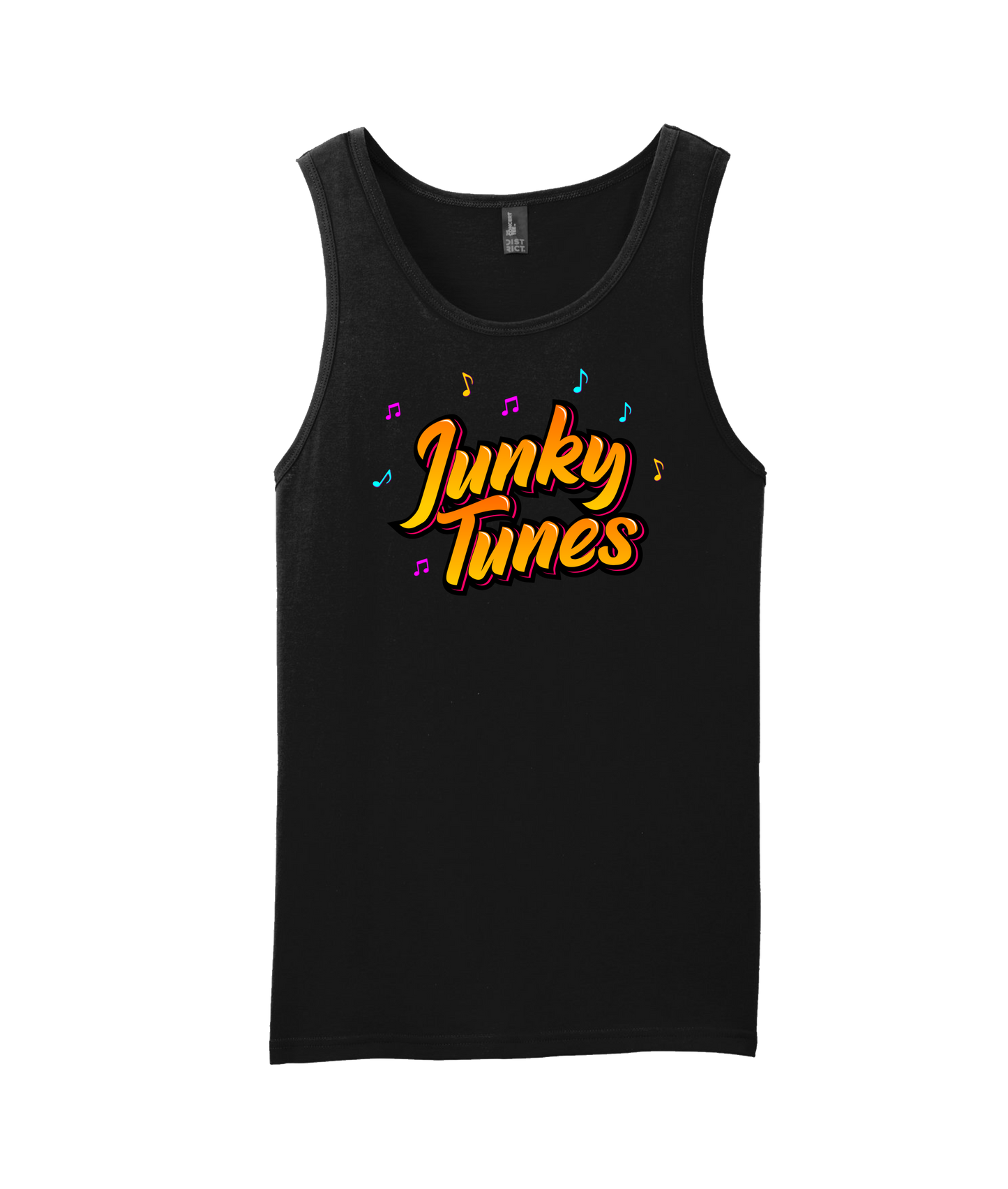 JunkyTunes - Logo Orange - Black Tank Top