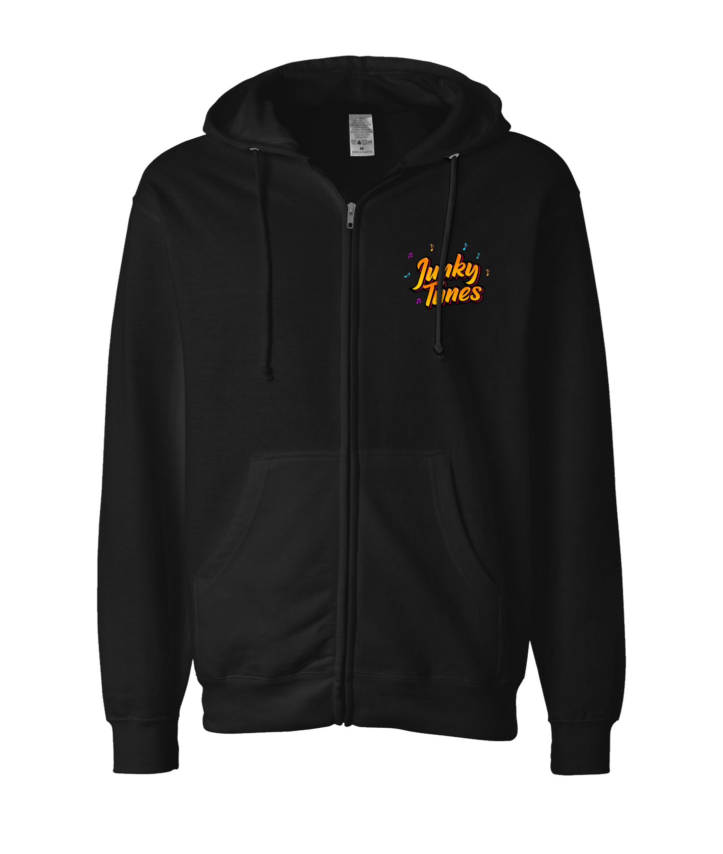 JunkyTunes - Logo Orange - Black Zip Up Hoodie