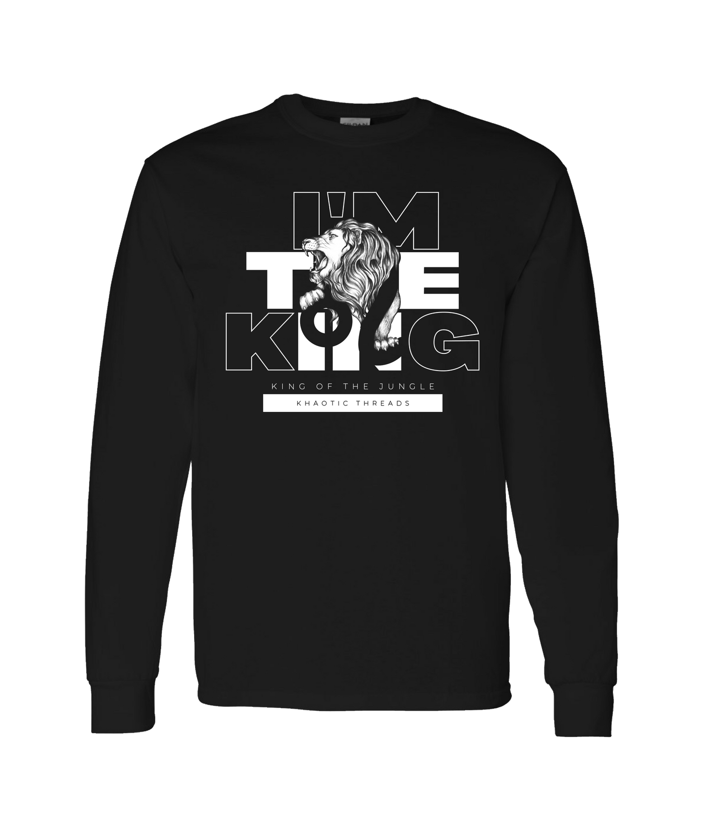 khaotic Threads - I'm The King - Black Long Sleeve T