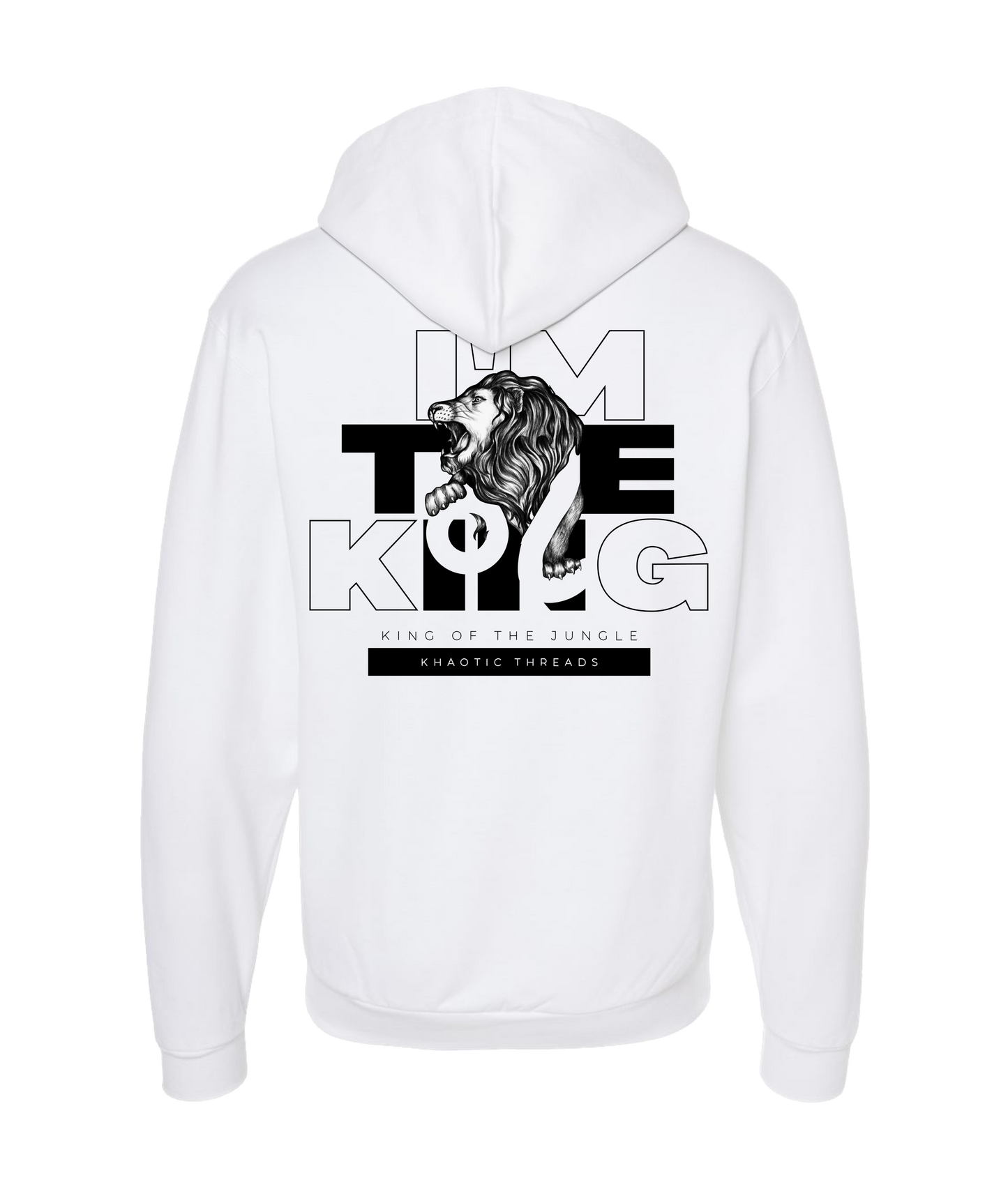 khaotic Threads - I'm The King - White Zip Up Hoodie