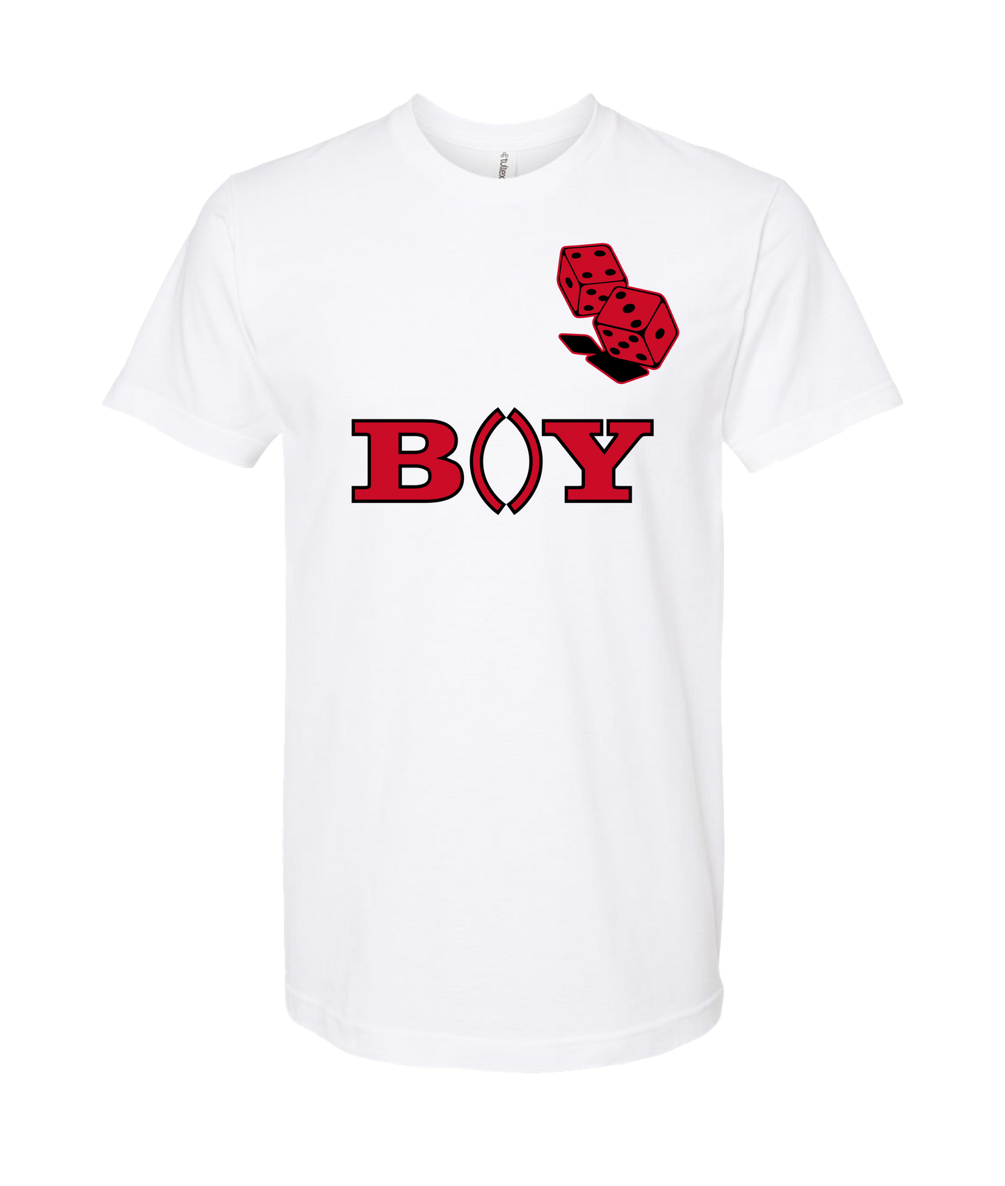 King Julgah - B()Y Dice RED (2 sided) - White T Shirt