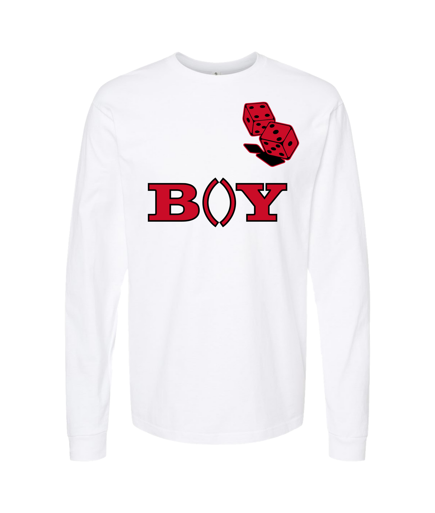 King Julgah - B()Y Dice RED (2 sided) - White Long Sleeve T
