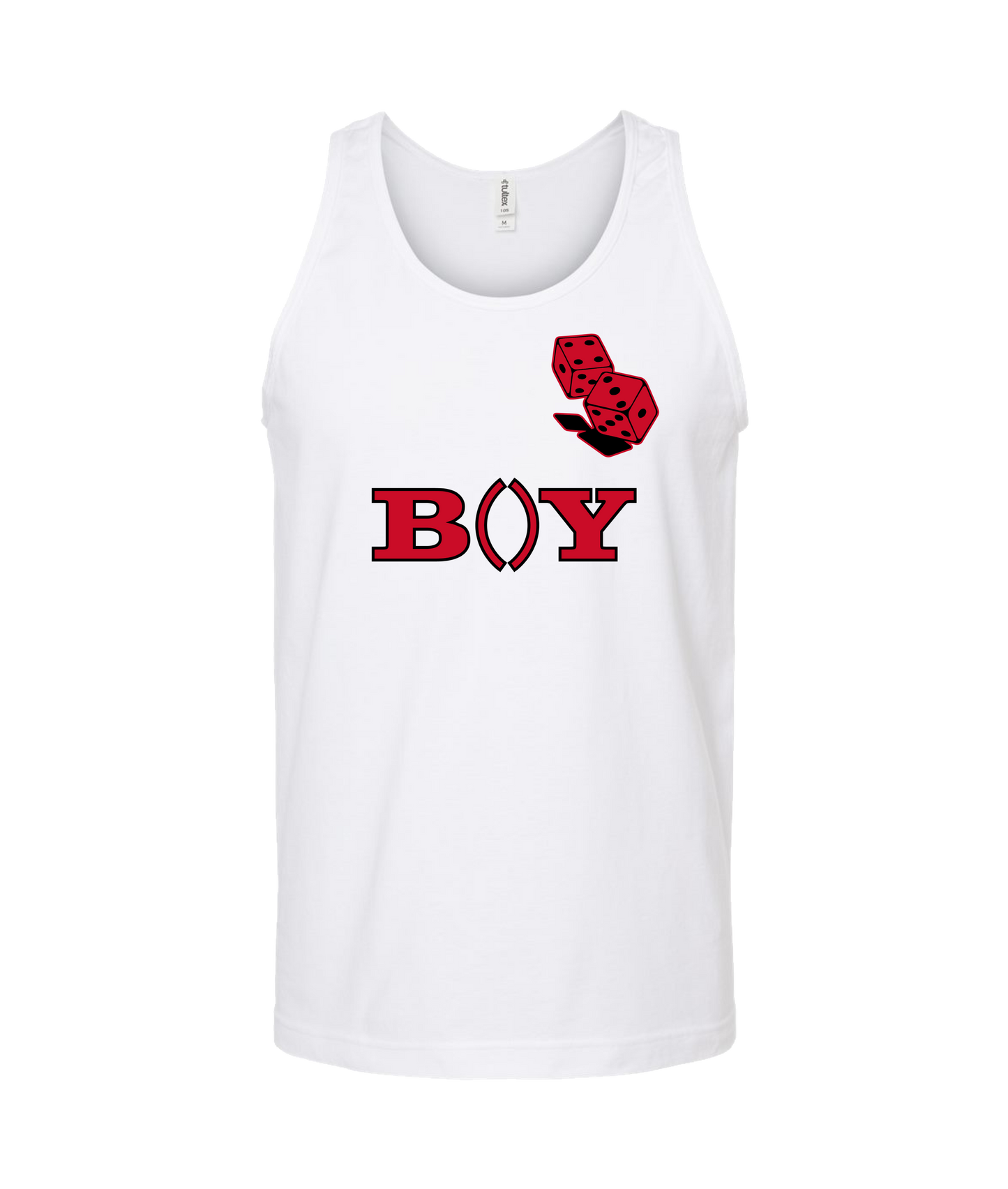 King Julgah - B()Y Dice RED (2 sided) - White Tank Top