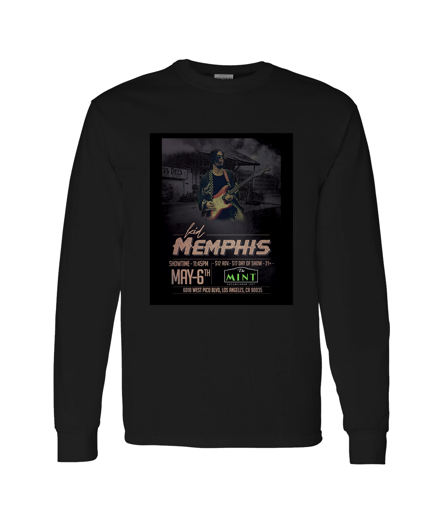 Kid Memphis - DESIGN 1 - Black Long Sleeve T