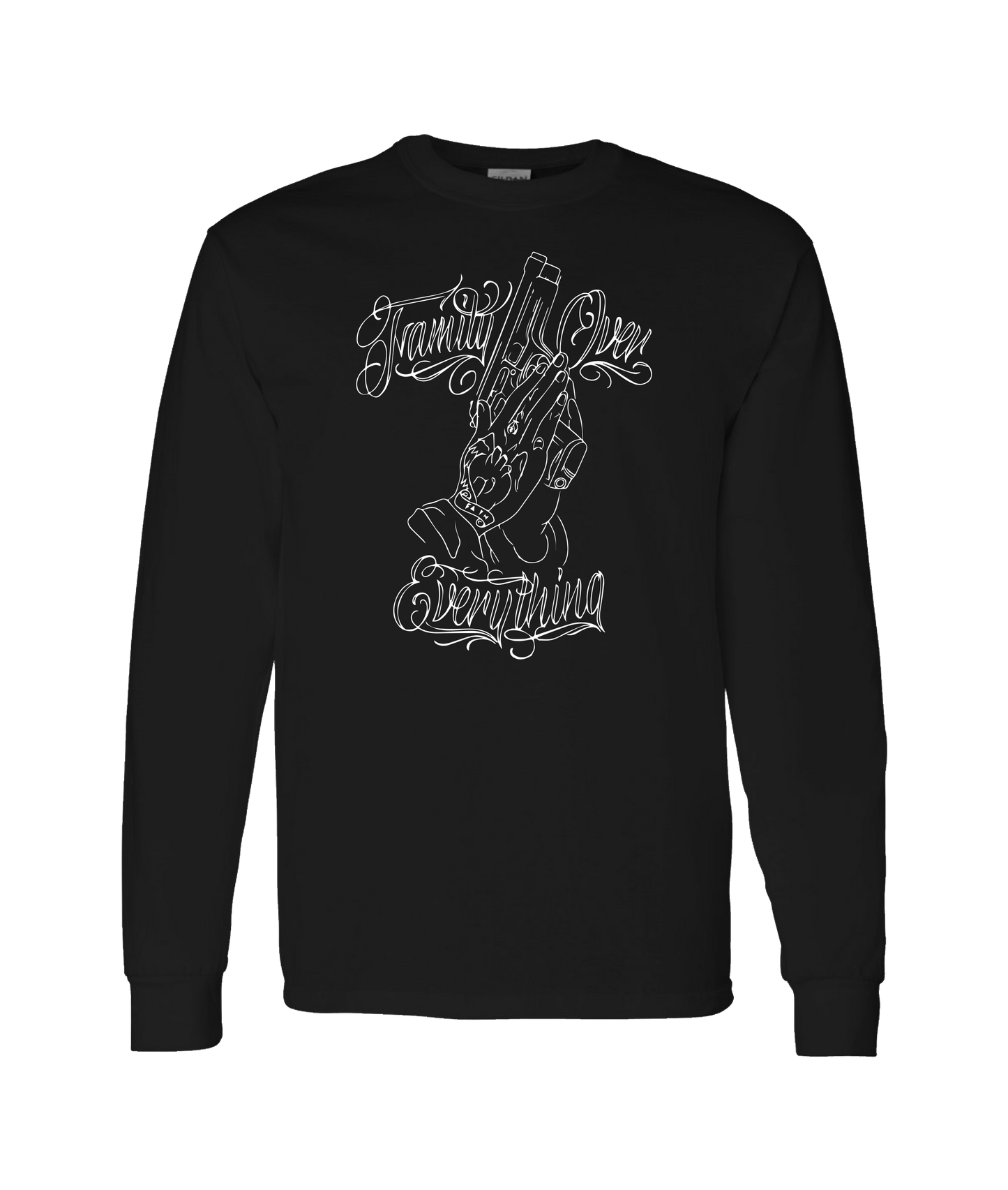 KREATURE AKA KREATURE THE KAUZE - Family Over Everything - Black Long Sleeve T