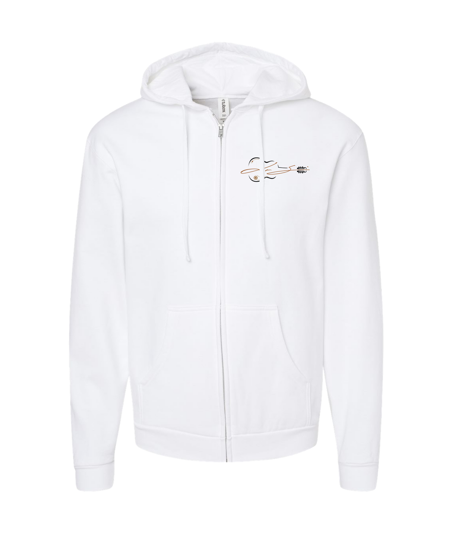 Leo Alejandro Garcia - Guitar Logo - White Zip Up Hoodie