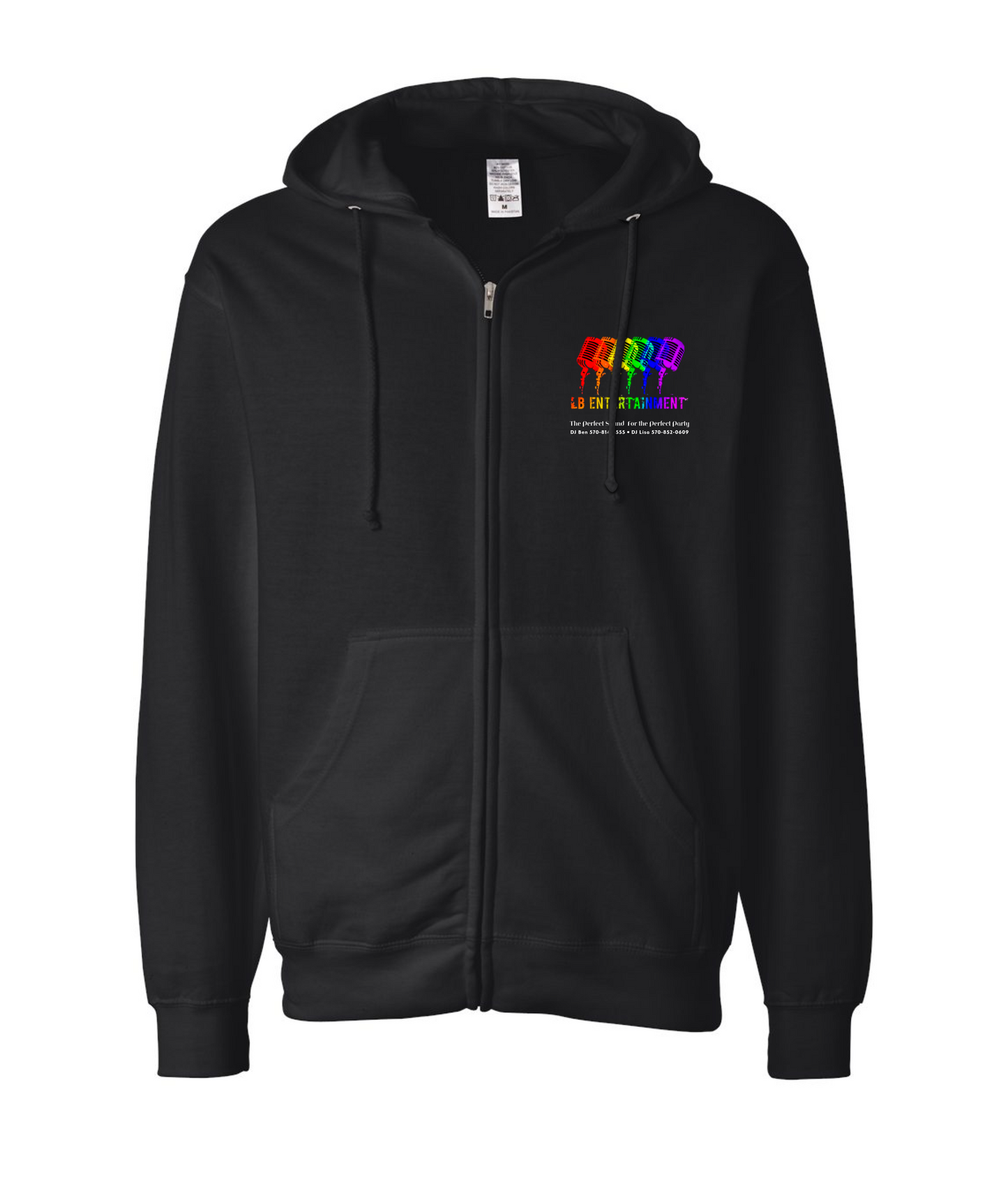 LB Entertainment - 1 Sided Pocket Logo - Black Zip Hoodie