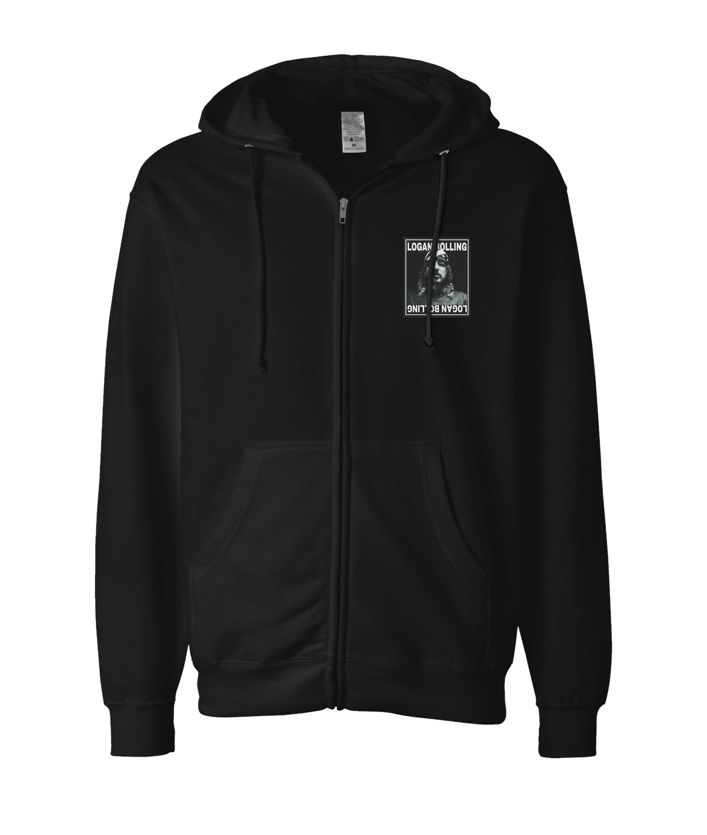 Logan Bolling - Portrait - Black Zip Up Hoodie