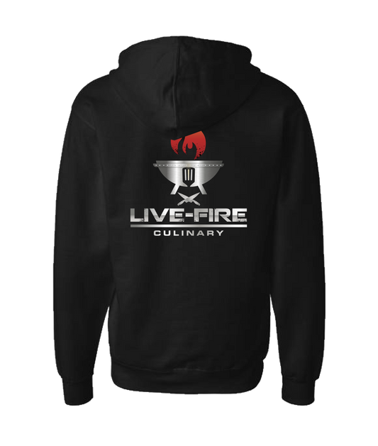 Live-Fire Culinary - Fire - Black Zip Up Hoodie