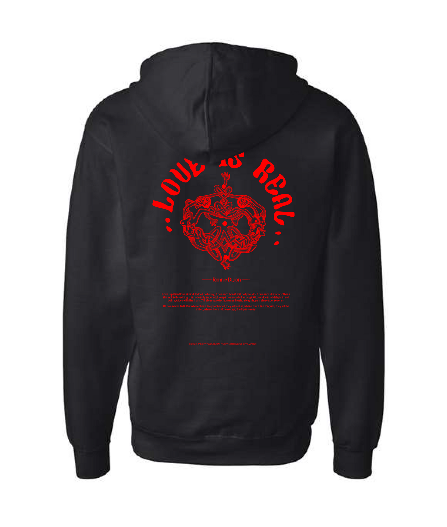 Ronnie Dijion - Logo - Black Zip Hoodie