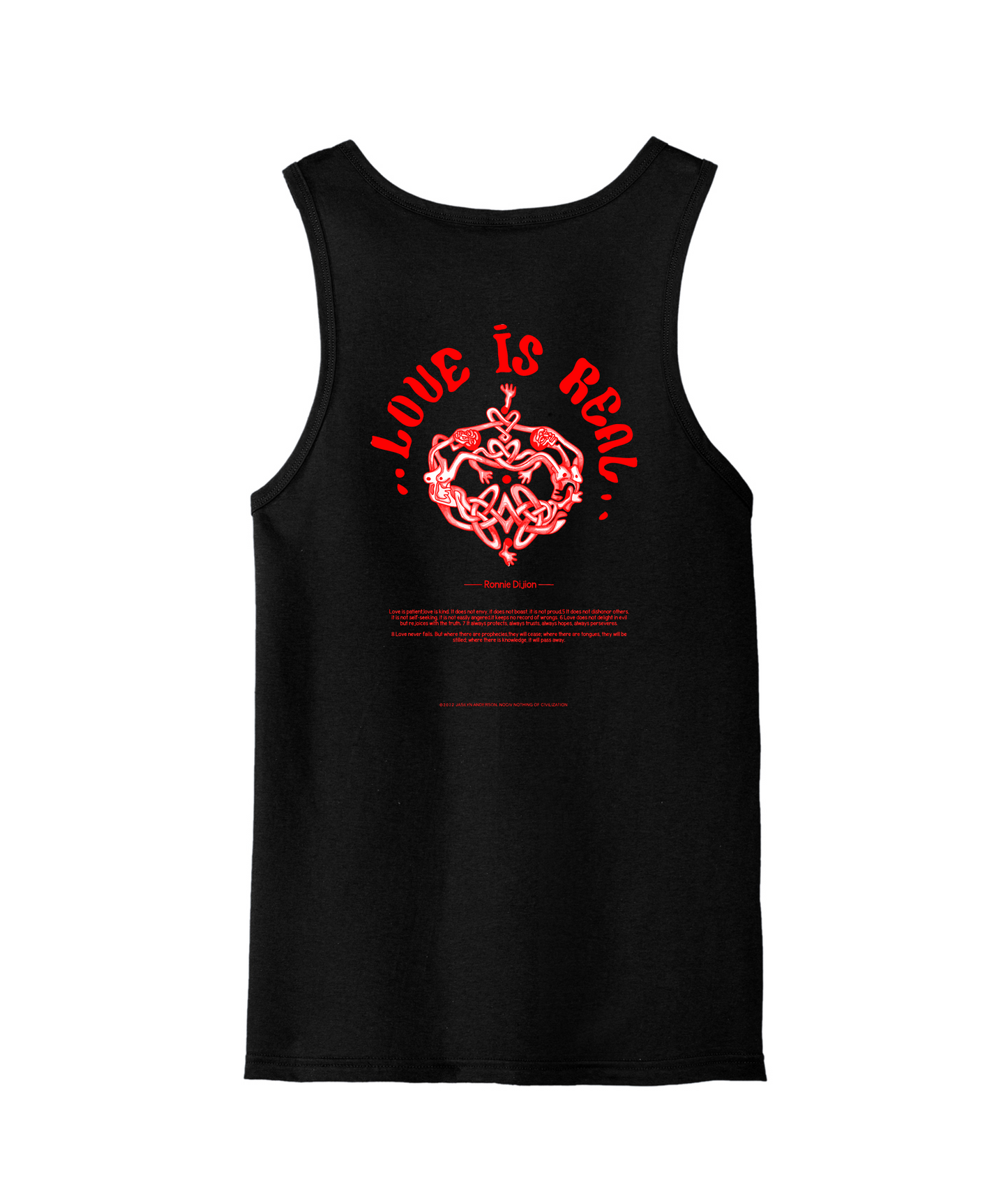 Ronnie Dijion - Logo w/White Highlights - Black Tank Top