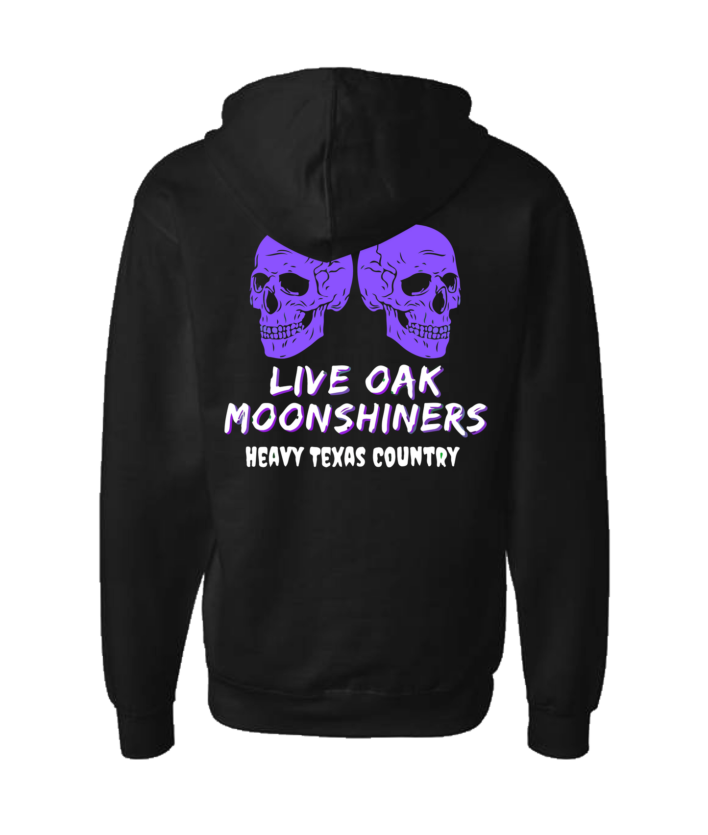 Live Oak Moonshiners - Heavy Texas Country - Black Zip Up Hoodie