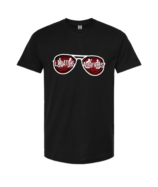 Lunatics Anonymous - Glasses Logo - Black T-Shirt