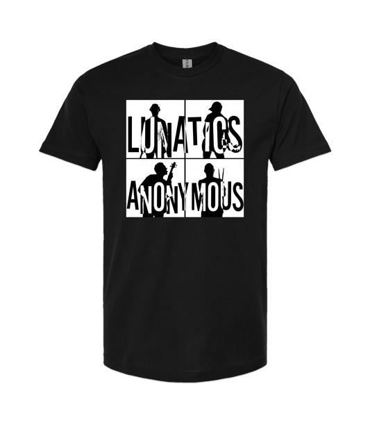 Lunatics Anonymous - Square Logo - Black T Shirt