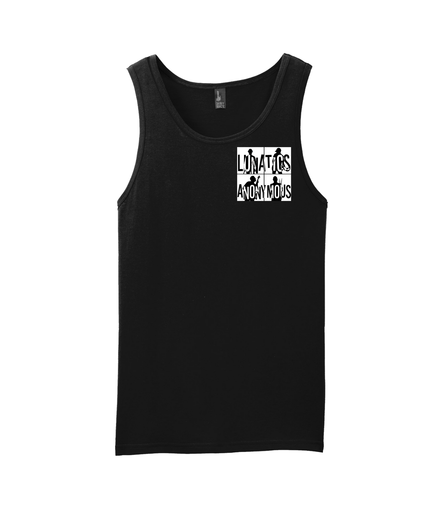 Lunatics Anonymous - Square Logo - Black Tank Top
