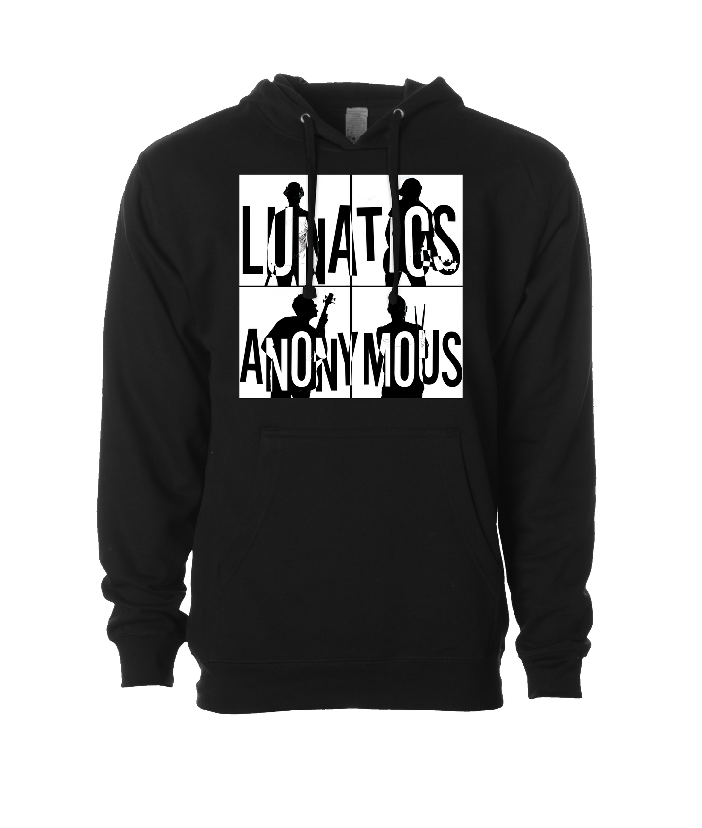 Lunatics Anonymous - Square Logo - Black Hoodie