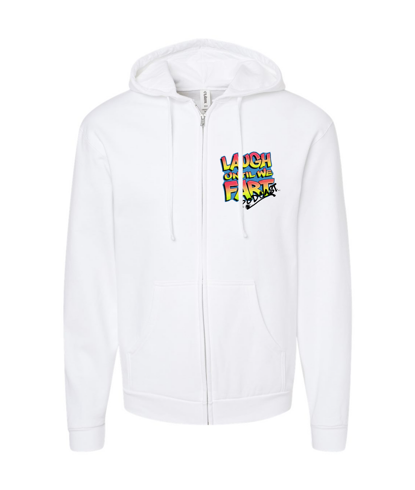 Logo (White) Zip Up Hoodie