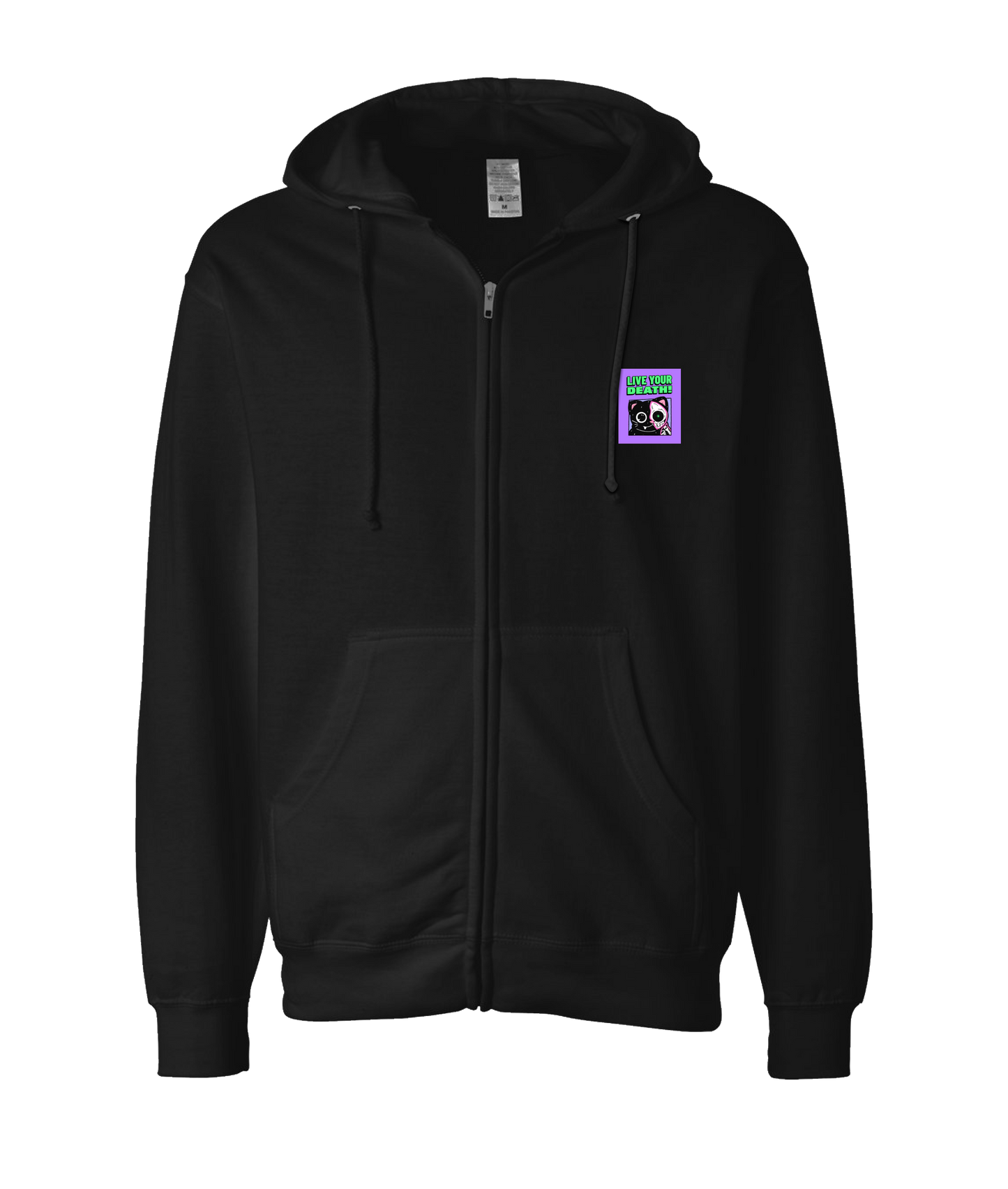 Live Your Death - DESIGN 2 - Black Zip Up Hoodie