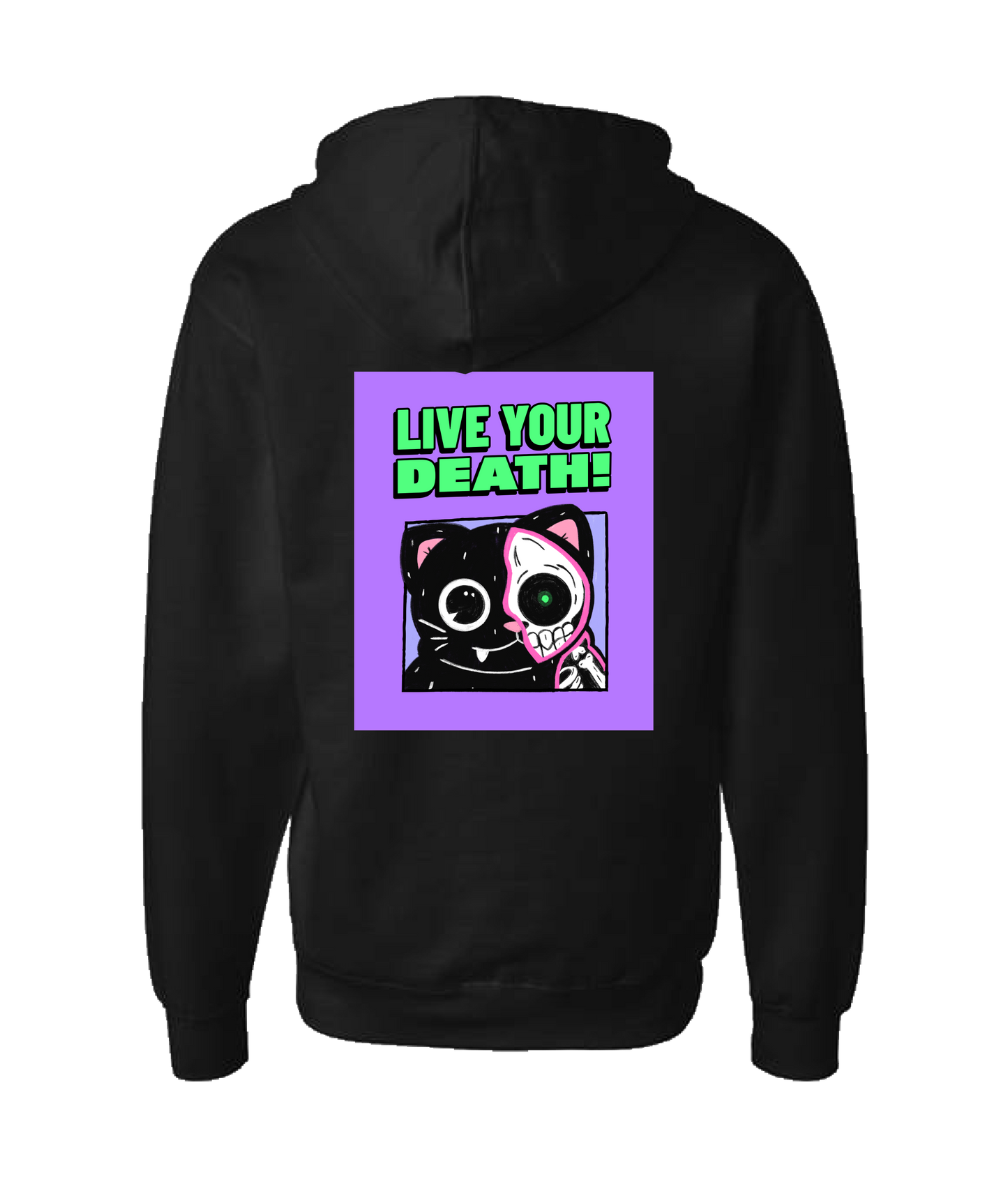 Live Your Death - DESIGN 2 - Black Zip Up Hoodie
