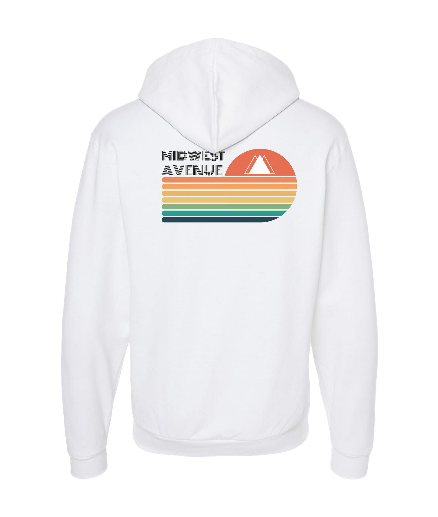 Midwest Avenue - Logo - White Zip Up Hoodie