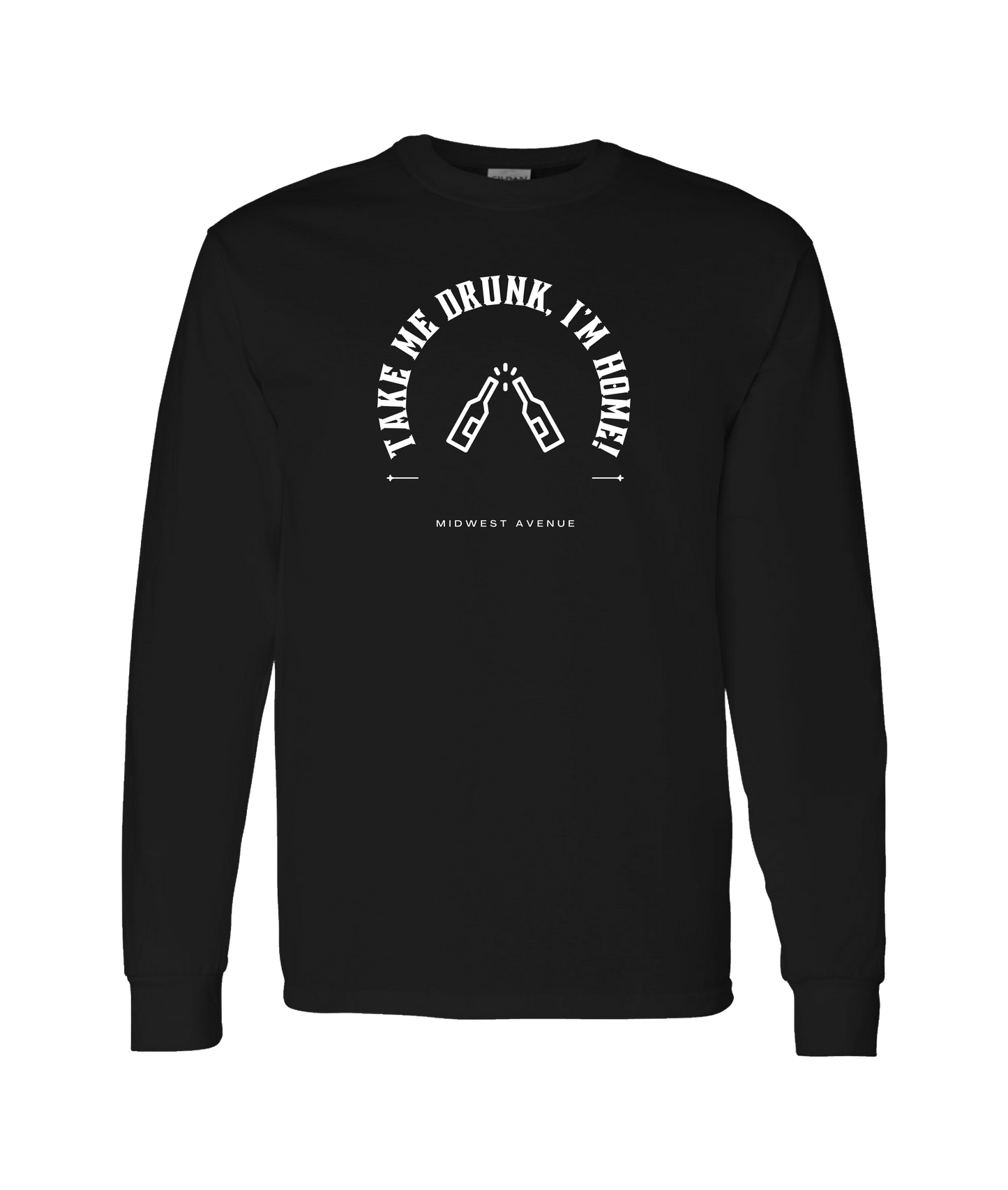 Midwest Avenue - Drunk - Black Long Sleeve T