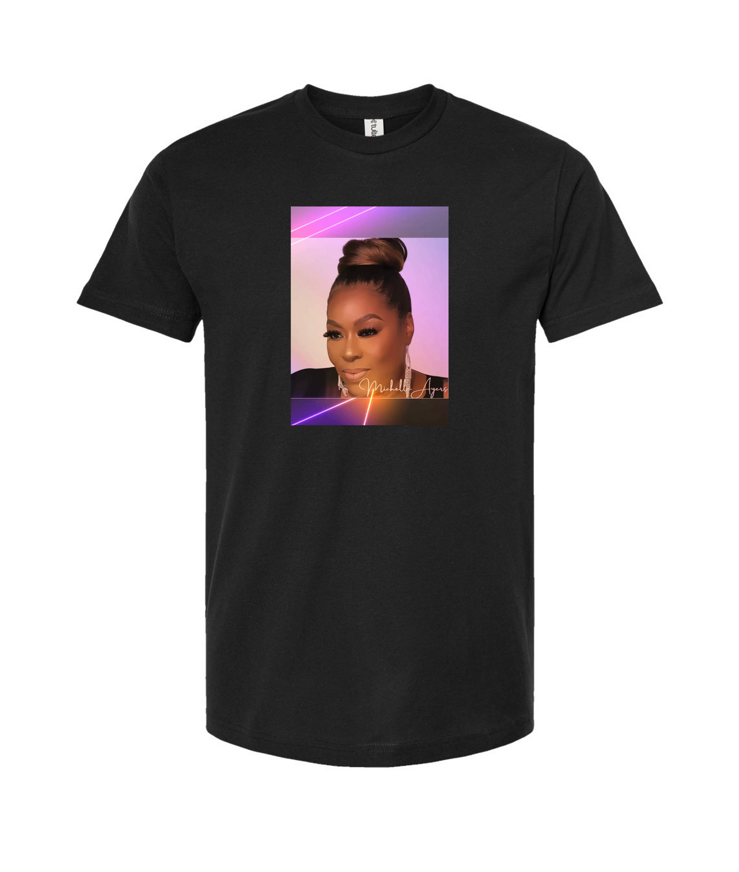 Michelle Ayers Fan Merch - Headshot - Black T-Shirt