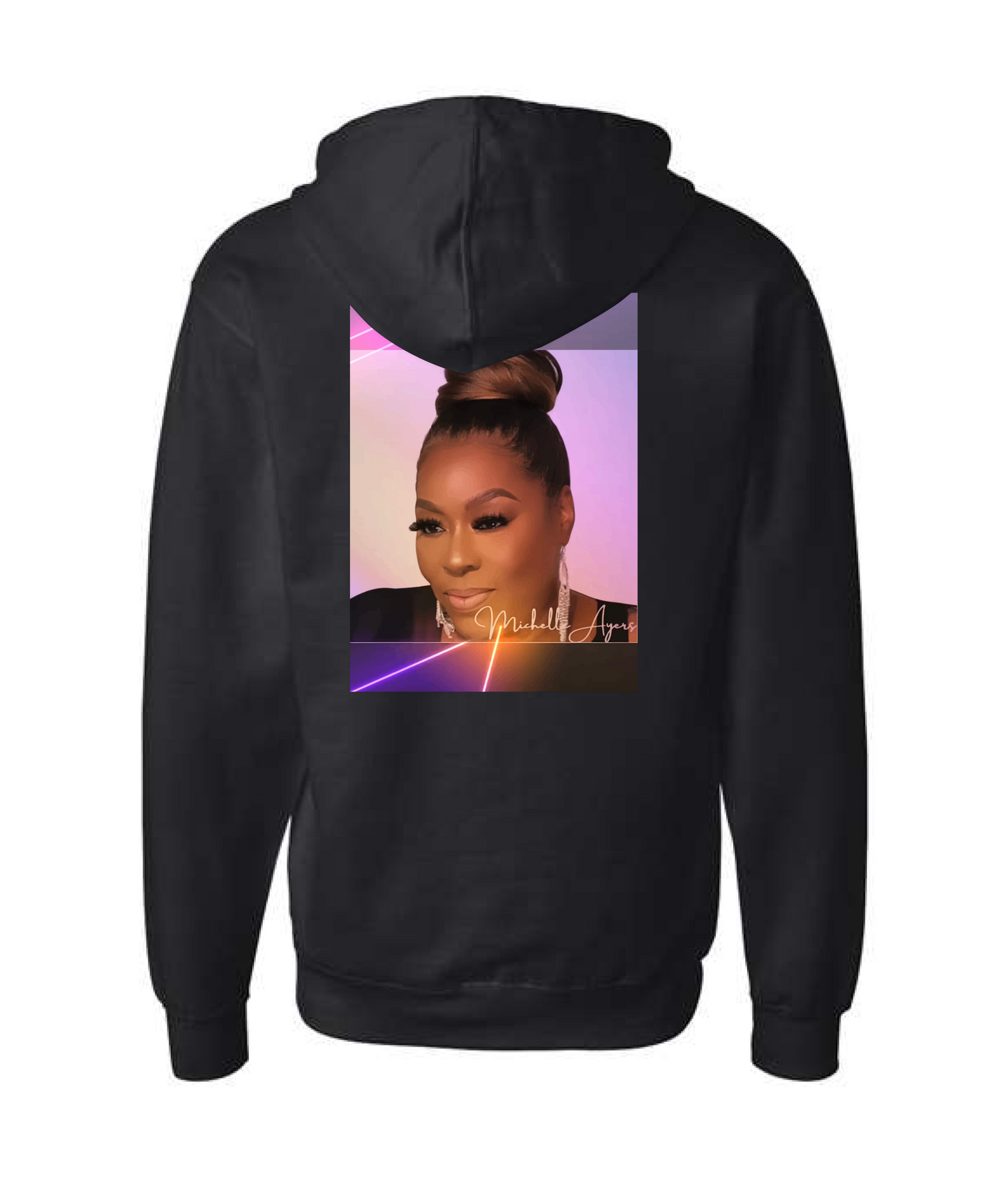 Michelle Ayers Fan Merch - Headshot - Black Zip Hoodie