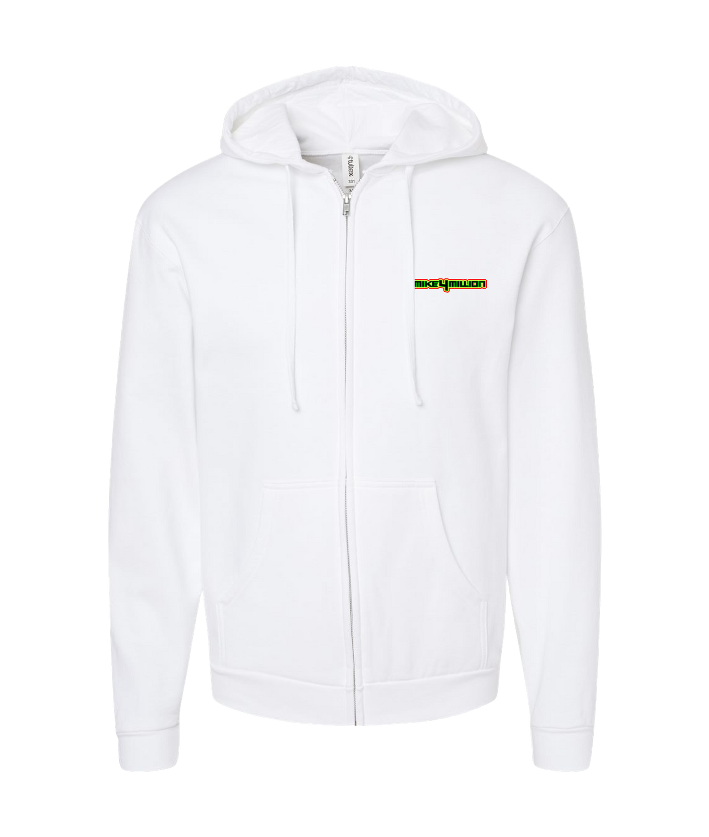 Mike4Million - DESIGN 1 - White Zip Up Hoodie