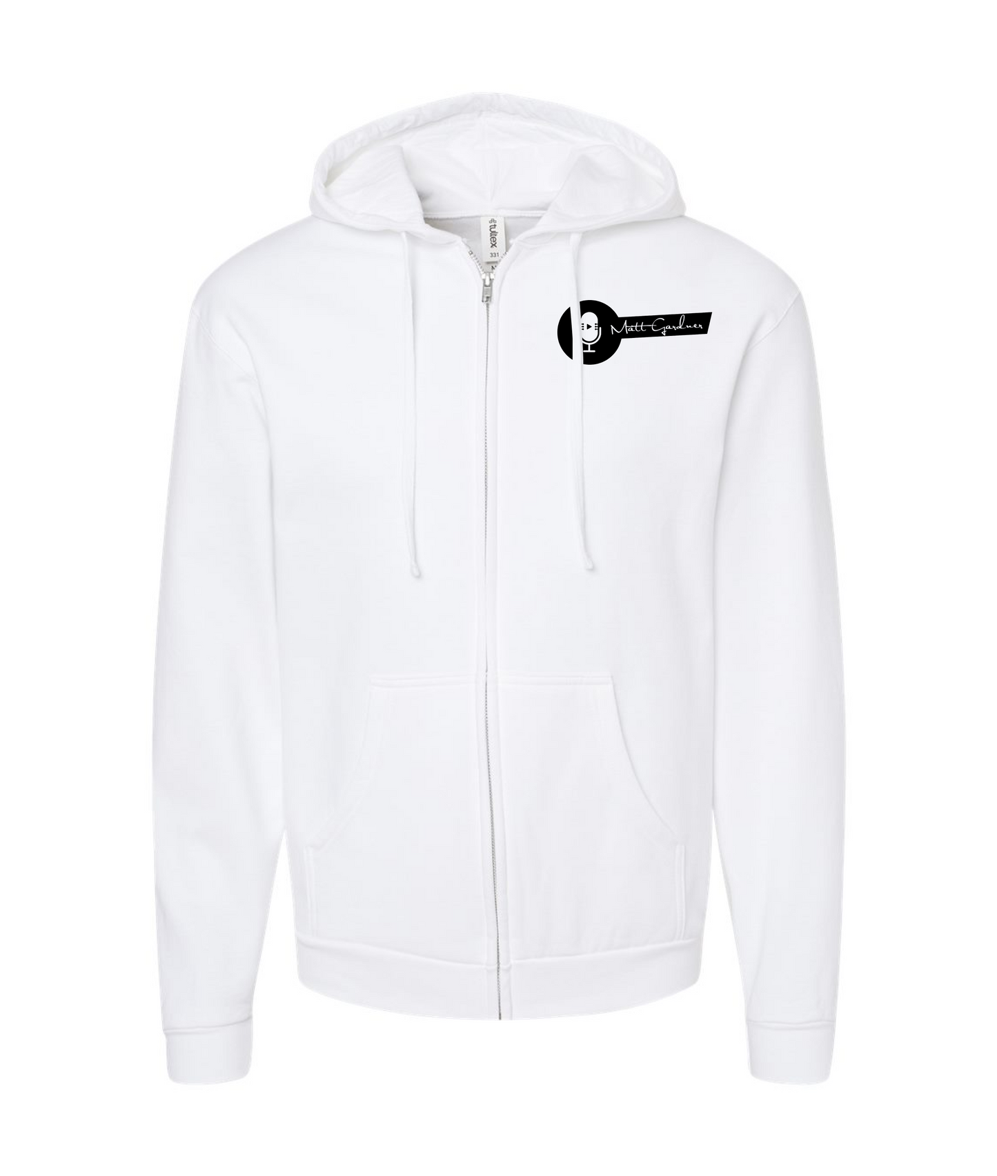 Matt Gardner Music - The Highway Is Running Out - White Zip Up Hoodie