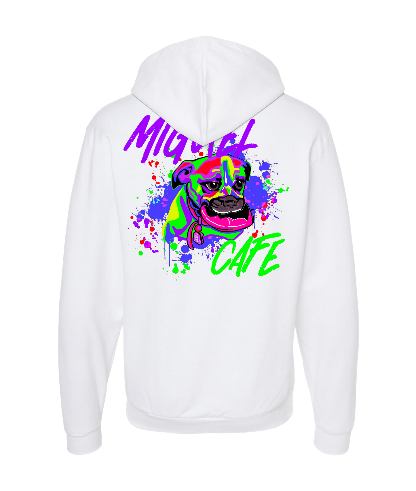 Miguel Cafe music - DOG - White Zip Up Hoodie