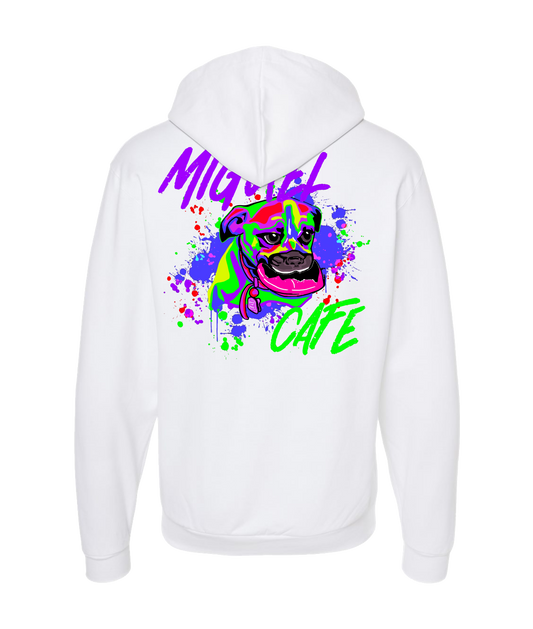 Miguel Cafe music - DOG - White Zip Up Hoodie