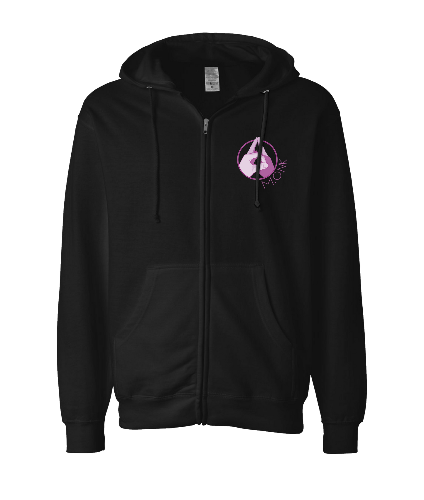 Monk Melville - M.O.N.K - Black Zip Up Hoodie
