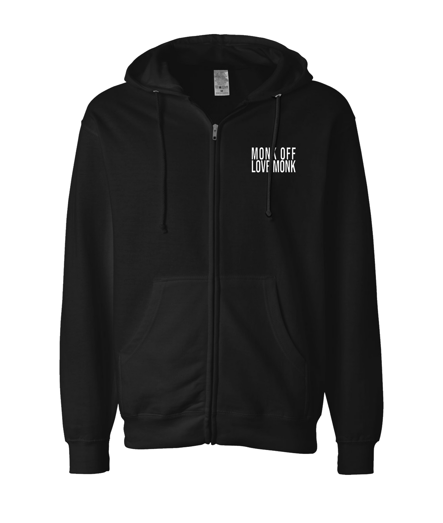 Monk Melville - Monk Off Love Monk - Black Zip Up Hoodie