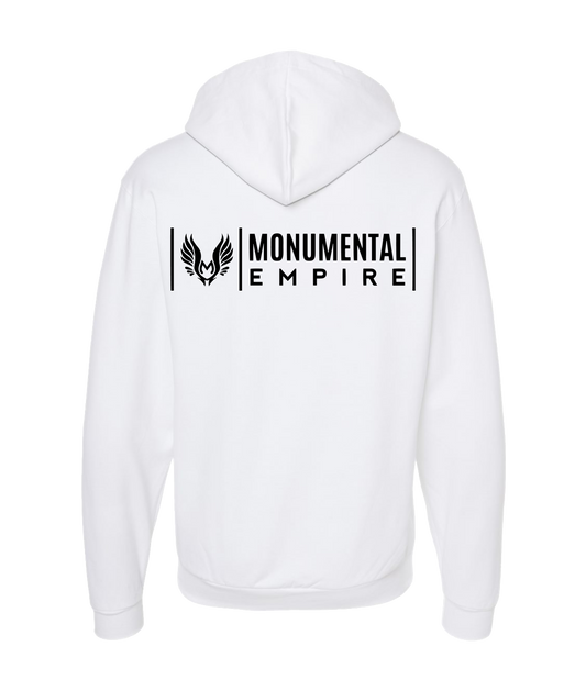 Monumental Empire - BOX LOGO - White Zip Up Hoodie