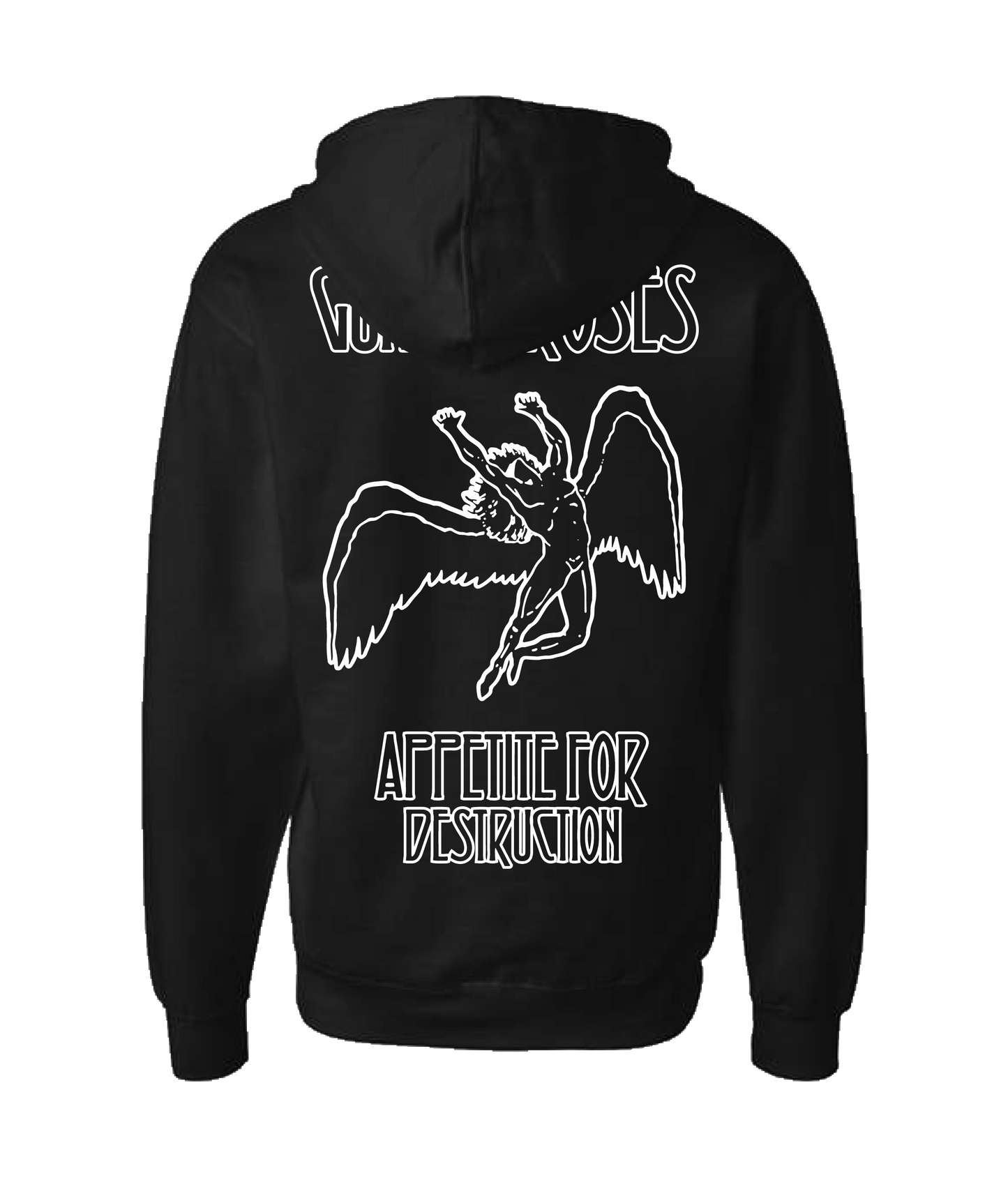 Modern Morons - LED-N-ROSES - Black Zip Up Hoodie