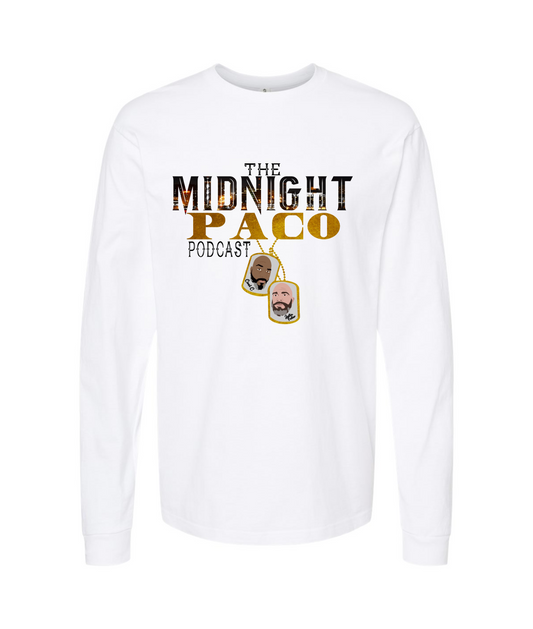The Midnight Paco Podcast - Logo - White Long Sleeve T
