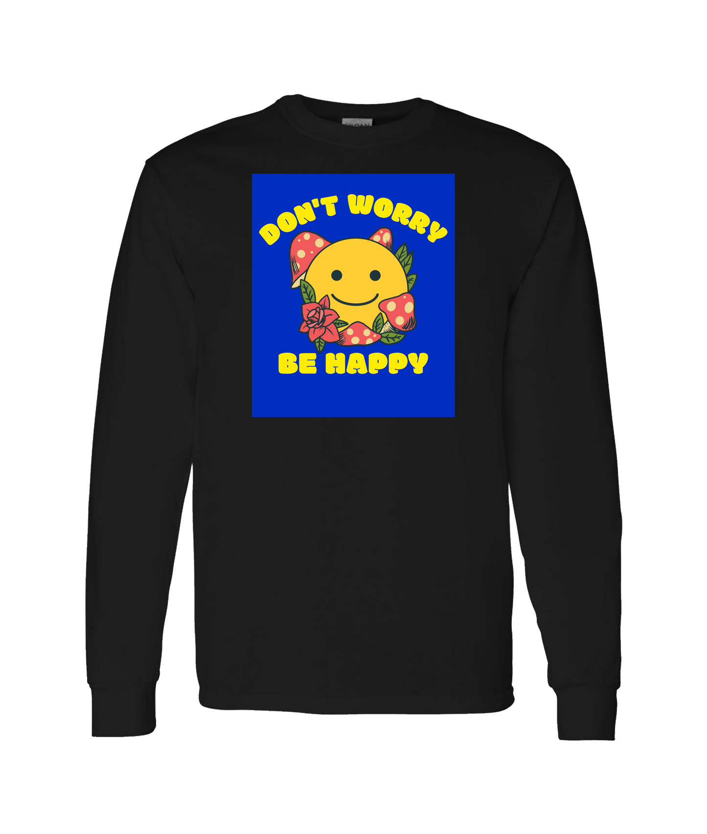 MycoPsycho - Don't Worry Be Happy - Black Long Sleeve T