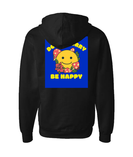 MycoPsycho - Don't Worry Be Happy - Black Zip Up Hoodie