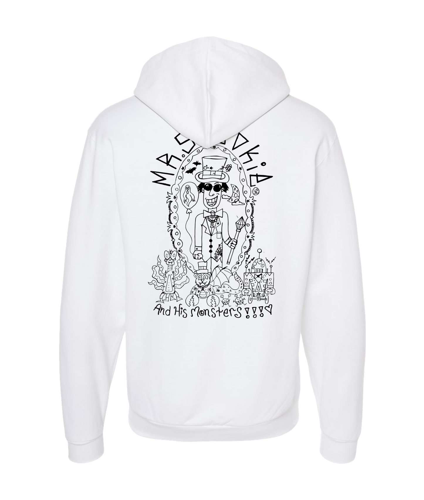 Mr.Spookie - LOGO 1 - White Zip Up Hoodie