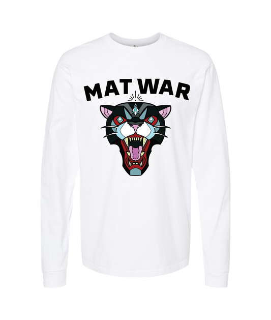 MAT WAR PRO WRESTLING - MAT CAT - White Long Sleeve T