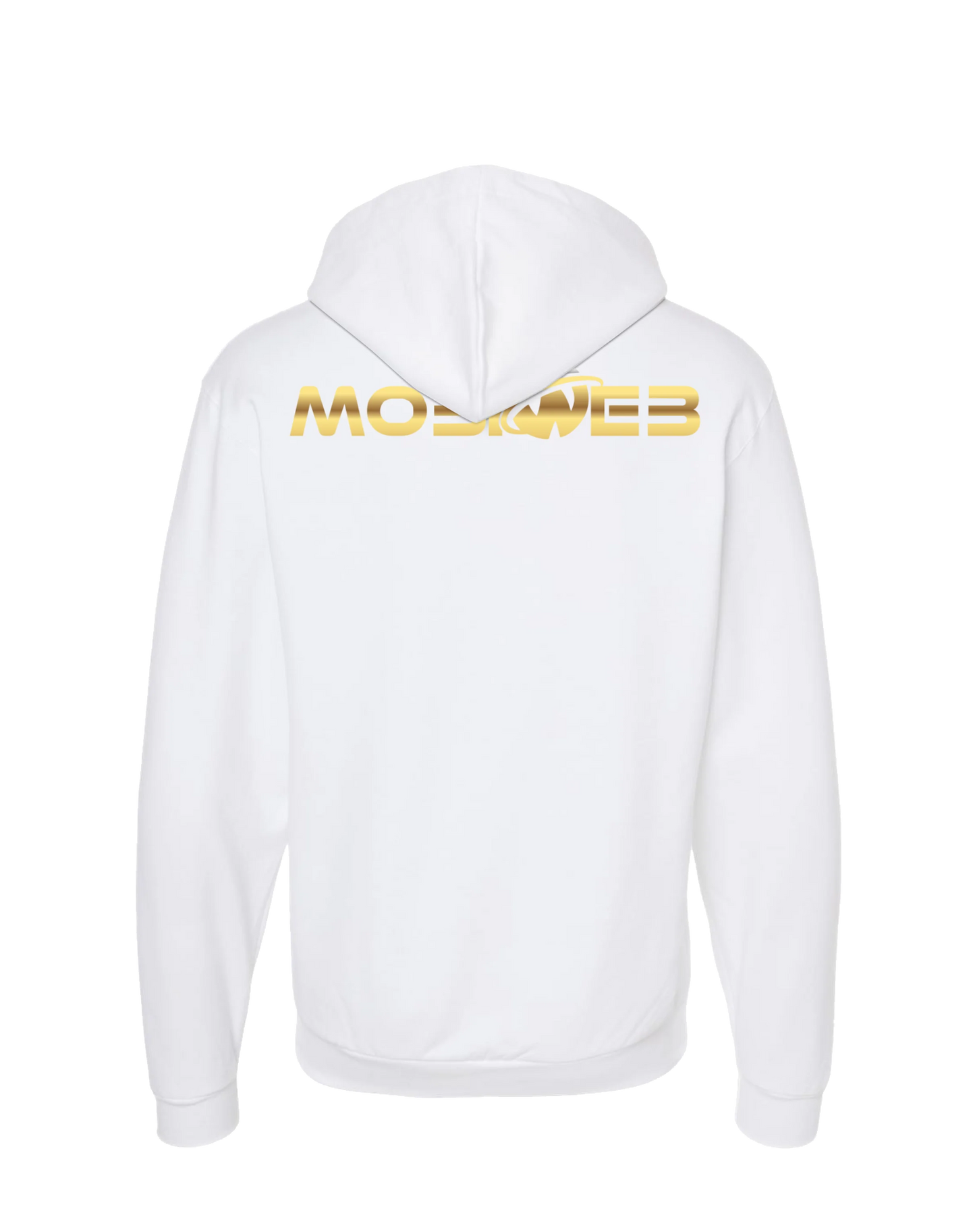 MobiWeb - MobiWeb Gold Logo - White Zip Up Hoodie