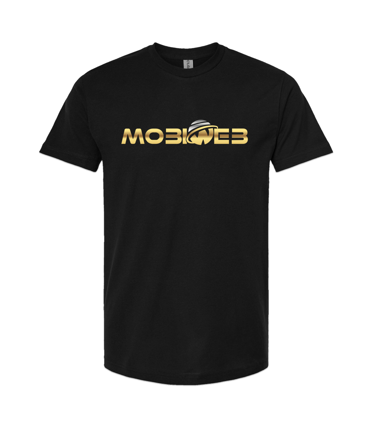 MobiWeb - MobiWeb Gold Logo - Black T Shirt