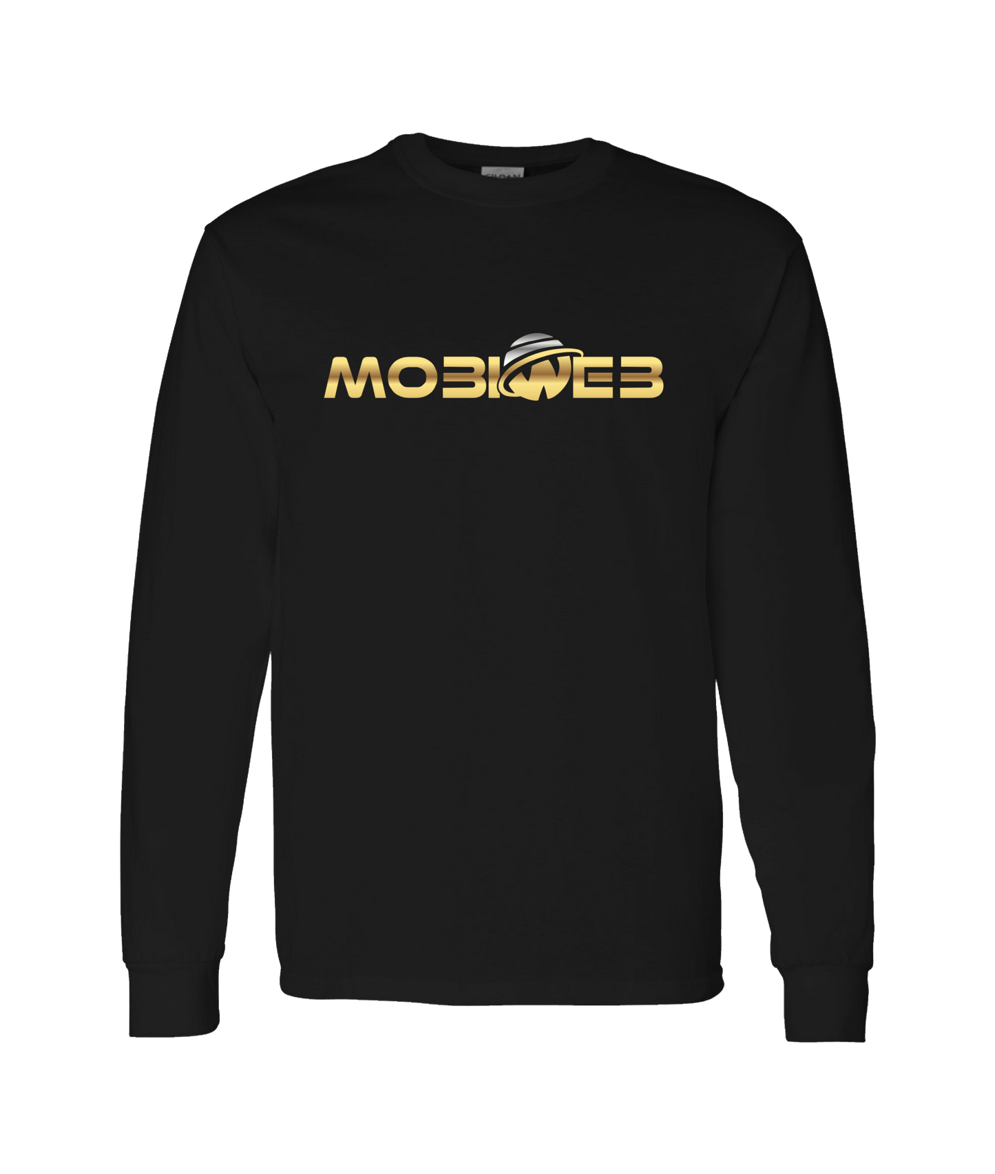 MobiWeb - MobiWeb Gold Logo - Black Long Sleeve T