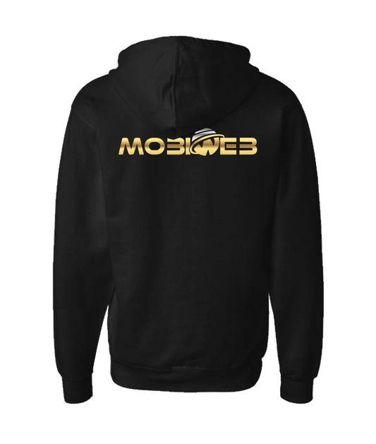 MobiWeb - MobiWeb Gold Logo - Black Zip Up Hoodie