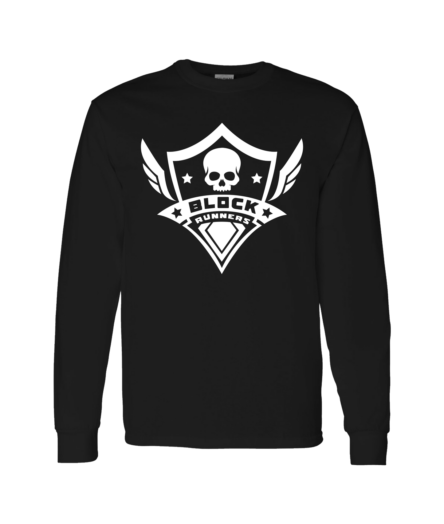 MobiWeb - Block Runners Logo - Black Long Sleeve T