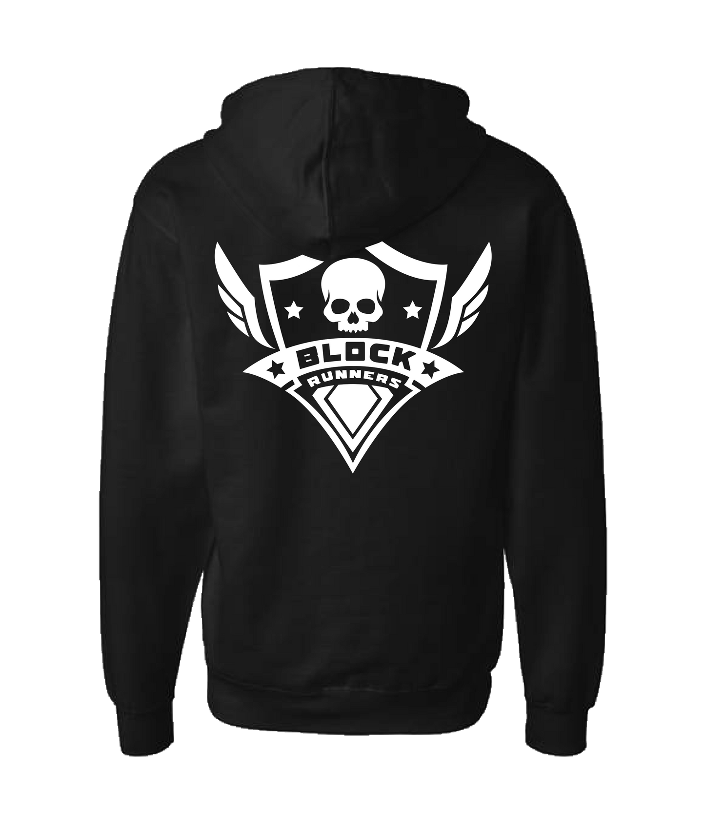 MobiWeb - Block Runners Logo - Black Zip Up Hoodie